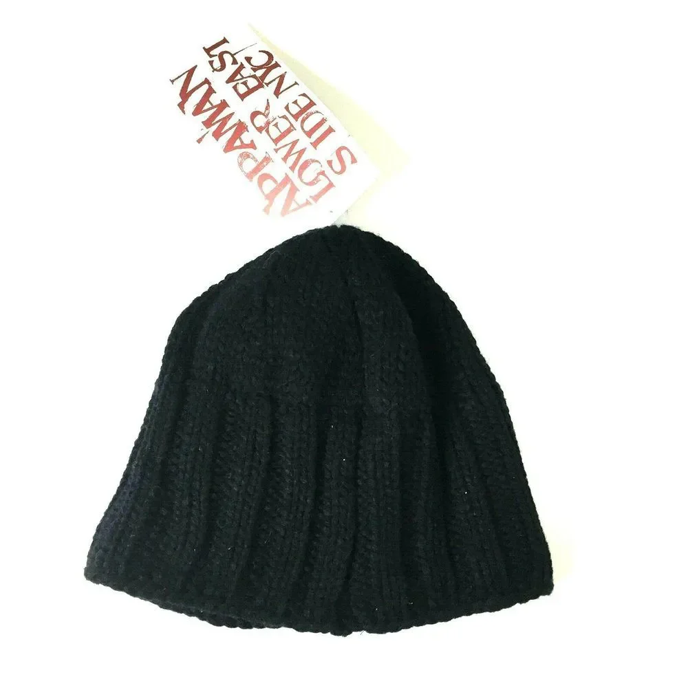 Appaman Kids Rocky Hat Black Soft Cable Knit Size Large 5-7 Years Old NWT‎ $28